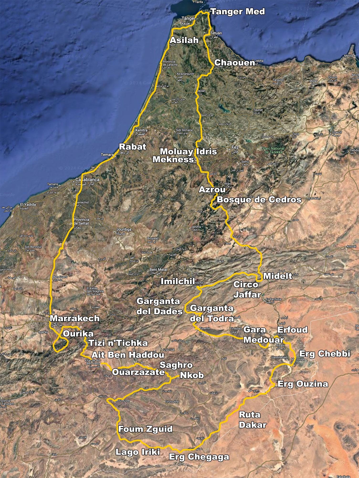 Itinerario Dunas Raid VII. Marruecos 4x4 con Terranatur.