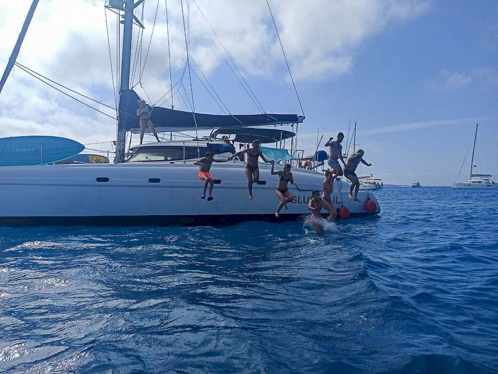 Diversión en el catamarán