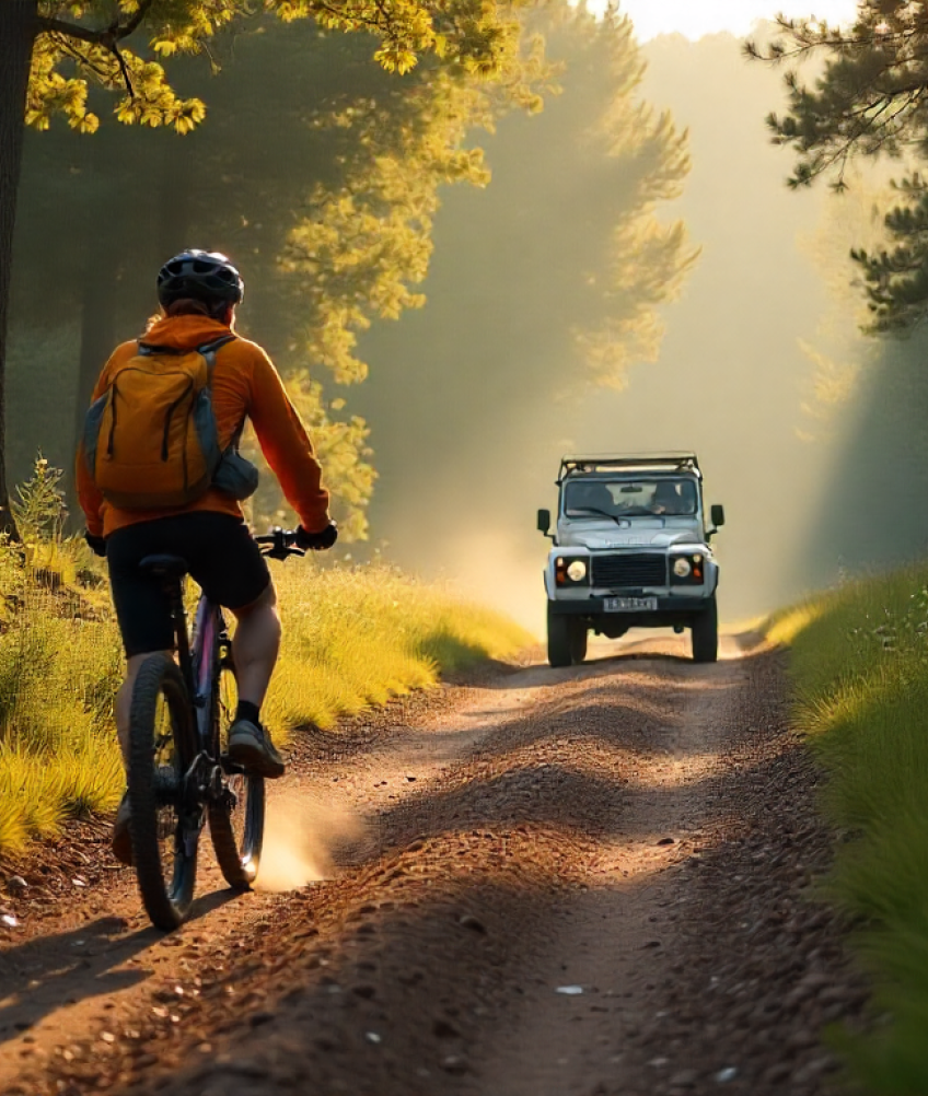 Yincana rotativa con Terranatur. Disfruta de un día de aventura en 4x4, Bicicleta eléctrica de Montaña y Geocaching en senderismo.