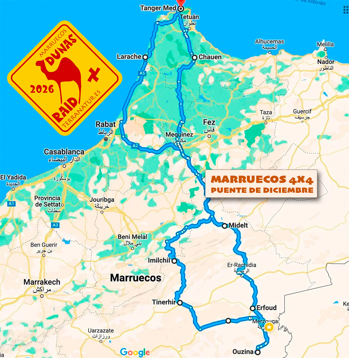 Mapa Marruecos Puente de diciembre